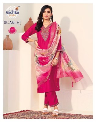 Scarlet vol 2 by Radhika Life style designer top bottom with digital dupatta catalogue  readymade suit catalogs