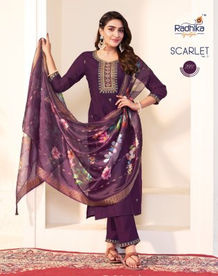Scarlet vol 2 by Radhika Life style designer top bottom with digital dupatta catalogue  readymade suit catalogs