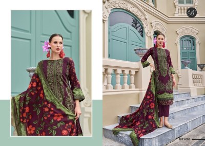 Scarlette by Belliza Pure Cotton Digital Printed Organza embroidered dress material catalogue at low price  salwar kameez catalogs