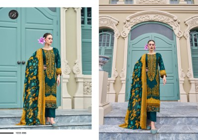 Scarlette by Belliza Pure Cotton Digital Printed Organza embroidered dress material catalogue at low price  salwar kameez catalogs