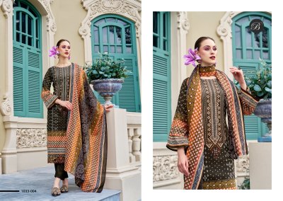 Scarlette by Belliza Pure Cotton Digital Printed Organza embroidered dress material catalogue at low price  salwar kameez catalogs