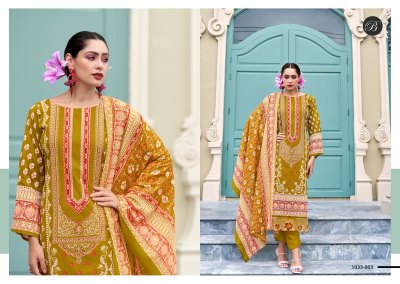 Scarlette by Belliza Pure Cotton Digital Printed Organza embroidered dress material catalogue at low price  salwar kameez catalogs