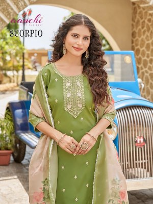 Scorpio by Aanchi 3 piece Straight Roman shimmer readymade suit collection with low rate  readymade suit catalogs