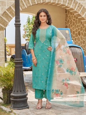 Scorpio by Aanchi 3 piece Straight Roman shimmer readymade suit collection with low rate  readymade suit catalogs