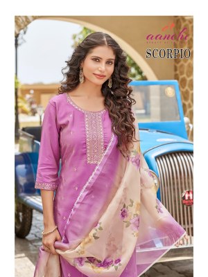 Scorpio by Aanchi 3 piece Straight Roman shimmer readymade suit collection with low rate  readymade suit catalogs
