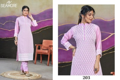 Seamore by janki fancy women embroidered kurti with bottom catalogue   kurtis catalogs
