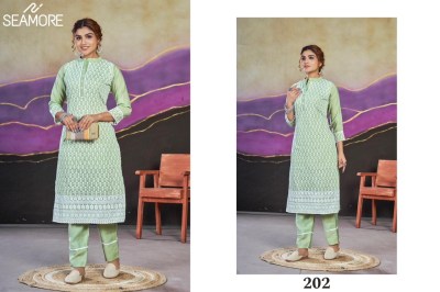 Seamore by janki fancy women embroidered kurti with bottom catalogue   kurtis catalogs