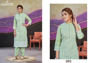 Seamore by janki fancy women embroidered kurti with bottom catalogue   kurtis catalogs