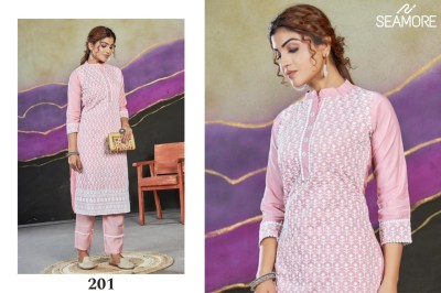 Seamore by janki fancy women embroidered kurti with bottom catalogue   kurtis catalogs