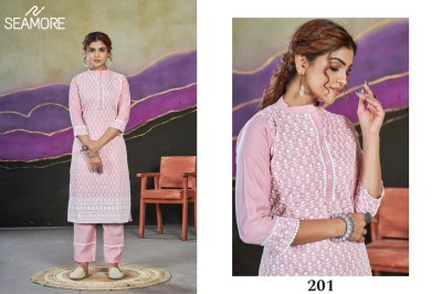 Seamore by janki fancy women embroidered kurti with bottom catalogue   kurtis catalogs