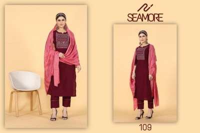 Seamore luanch laxmipati two presenting women kurta pant with dupatta catalogue at wholesale price readymade suit catalogs