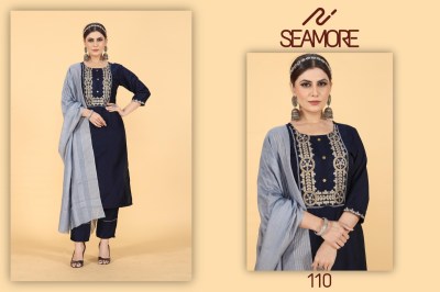 Seamore luanch laxmipati two presenting women kurta pant with dupatta catalogue at wholesale price readymade suit catalogs