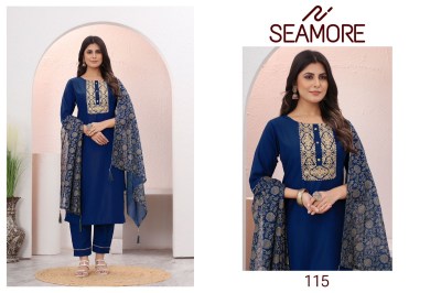 Seamore present yaami foil print readymade kurta bottom with dupatta catalogue readymade suit catalogs
