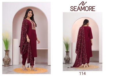 Seamore present yaami foil print readymade kurta bottom with dupatta catalogue readymade suit catalogs