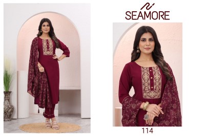 Seamore present yaami foil print readymade kurta bottom with dupatta catalogue readymade suit catalogs