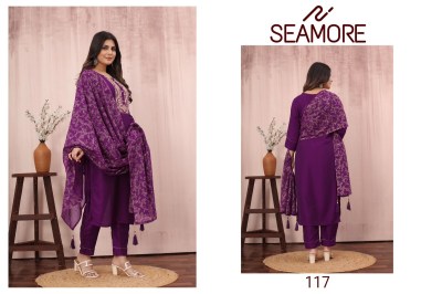 Seamore present yaami foil print readymade kurta bottom with dupatta catalogue readymade suit catalogs
