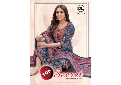 Secret vol 2 by DL textile fancy printed kurti pant and dupatta catalogue at affordable rate Amavi