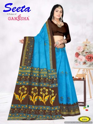 Seeta vol 4 by Ganesha pure cotton printed saree catalogue at affordable rate wholesale catalogs