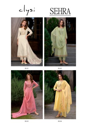 Sehra by clysi Cotton Weaving Embroidered readymade suit catalogue at affordable rate readymade suit catalogs