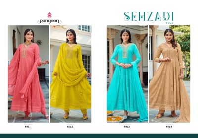 Sehzadi vol 2 by Rangoon Sifli Georgette Embroidered readymade suit catalogue at affordabkle rate readymade suit catalogs
