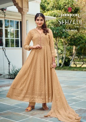 Sehzadi vol 2 by Rangoon Sifli Georgette Embroidered readymade suit catalogue at affordabkle rate readymade suit catalogs
