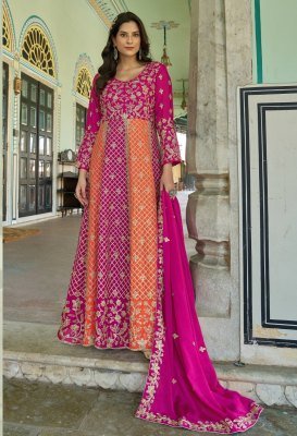 Senhora Rangili Chinon Embroidered Anarkali Suit Collection fancy Anarkali suit catalogs