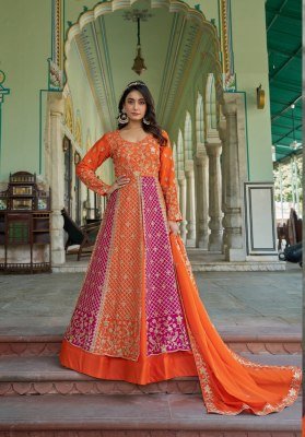 Senhora Rangili Chinon Embroidered Anarkali Suit Collection fancy Anarkali suit catalogs