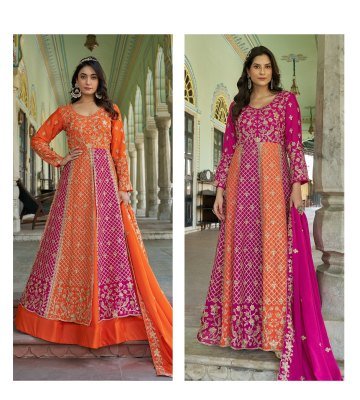 Senhora Rangili Chinon Embroidered Anarkali Suit Collection fancy Anarkali suit catalogs