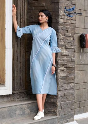 Serima Kumb Capture Vol 5  Designer Pure Denim Cotton Kurti Catalogue wholesaler  kurtis catalogs