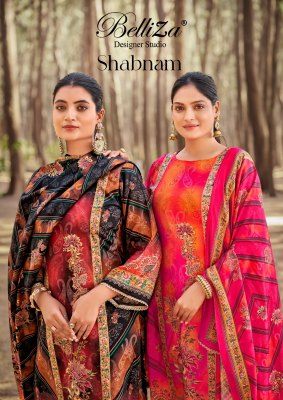 Shabnam by Belliza Pure Viscose Muslin digital printed handwork dress material catalogue at affordable rate  wholesale catalogs