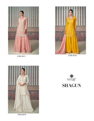 Shagun by Sayuri designer premium silk embroidered top sharara with dupatta catalogue at low rate fancy sharara suit Catalogs
