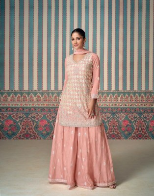 Shagun by Sayuri designer premium silk embroidered top sharara with dupatta catalogue at low rate fancy sharara suit Catalogs