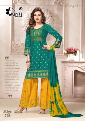 Shaheen 7 by Kinti heavy reyon foil printed readymade sharara suit catalogue at affordable rate fancy sharara suit Catalogs