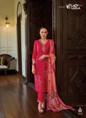 Shahida by Lady leela embroidered designer kurti pant and dupatta catalogue at affordable rate readymade suit catalogs