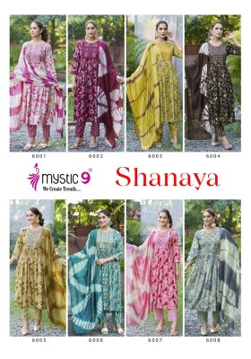 Shanaya vol 6 by Mystic 9 Premium Quality reyon foil printed Kurti pant and dupatta catalogue at low price fancy Anarkali suit catalogs
