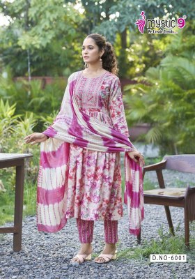 Shanaya vol 6 by Mystic 9 Premium Quality reyon foil printed Kurti pant and dupatta catalogue at low price fancy Anarkali suit catalogs