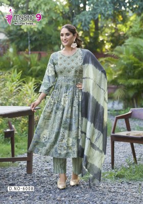 Shanaya vol 6 by Mystic 9 Premium Quality reyon foil printed Kurti pant and dupatta catalogue at low price fancy Anarkali suit catalogs