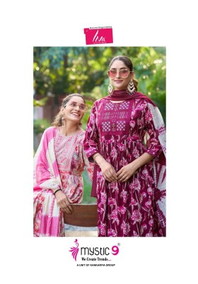Shanaya vol 6 by Mystic 9 Premium Quality reyon foil printed Kurti pant and dupatta catalogue at low price fancy Anarkali suit catalogs