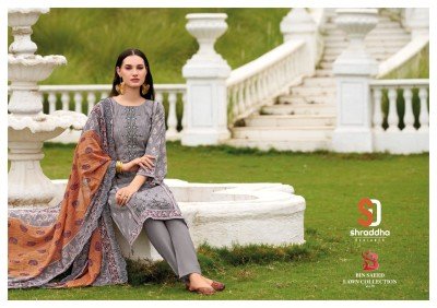 Sharaddha Designer Bin Saeed Vol-15 Pure Cotton Self Embroidery Unstitched Suit with Mal-Mal Cut Work Dupatta Wholesale  dress material catalogs