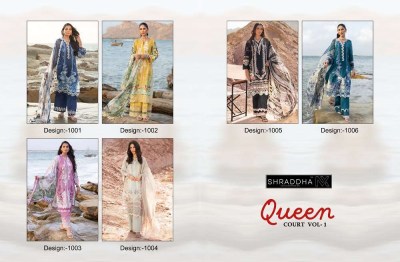 Sharaddha Nx Queen court vol 1 Lawn Cotton Petch work Pakistani suits catalogue wholesale  pakistani suit catalogs