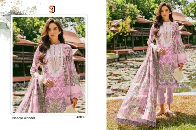 Sharddha designer by Needle wonder vol 4 pure cotton embroidered dress material collection salwar kameez catalogs