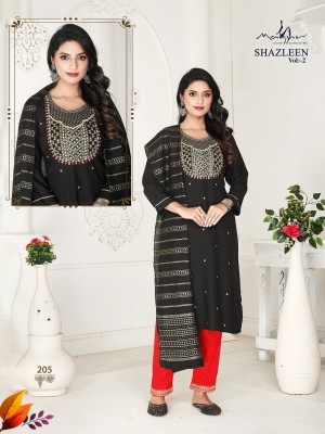 Shazleen vol 2 by manav heavy reyon embroidered readymade suit catlogue at affordable rate readymade suit catalogs