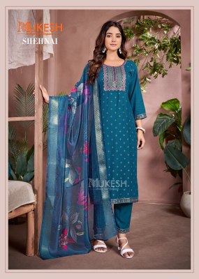Shehnai by Mukesh Reyon Foil printed fancy readymade suit catalogue at low rate readymade suit catalogs