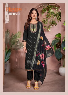 Shehnai by Mukesh Reyon Foil printed fancy readymade suit catalogue at low rate readymade suit catalogs