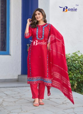 Shika vol 2 by Bonie 3piece embroidered kurti pant and dupatta catalogue at affordable rate readymade suit catalogs