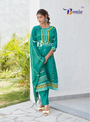 Shika vol 2 by Bonie 3piece embroidered kurti pant and dupatta catalogue at affordable rate readymade suit catalogs