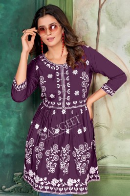 Shikha present Malai Reyon white Embroidered Fancy Short Top collection at amavi Expo western wear catalogs