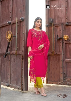 Shivani by Kadlee Viscorse Handwork Top bottom and dupatta catalogue at affordable rate readymade suit catalogs