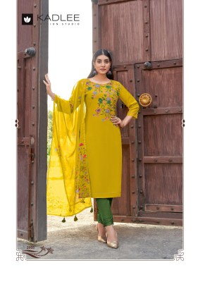 Shivani by Kadlee Viscorse Handwork Top bottom and dupatta catalogue at affordable rate readymade suit catalogs