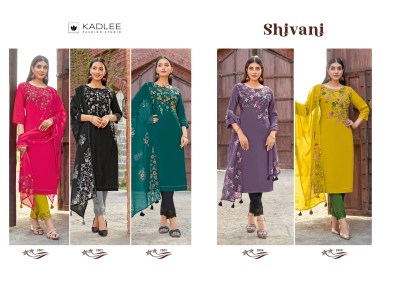 Shivani by Kadlee Viscorse Handwork Top bottom and dupatta catalogue at affordable rate readymade suit catalogs